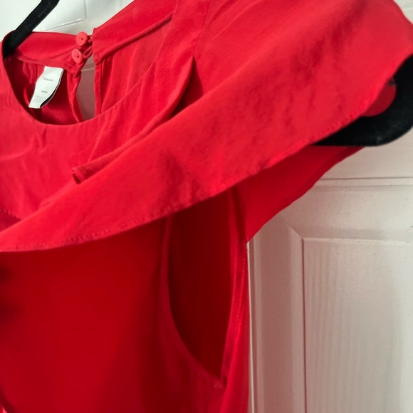 Pinko Red Silk Blouse with Flutter sleeves - Picture 11 of 13